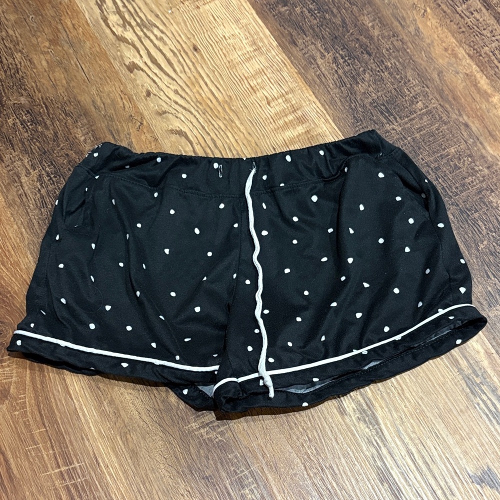 Black Polka Dot Women's Sleep Shorts